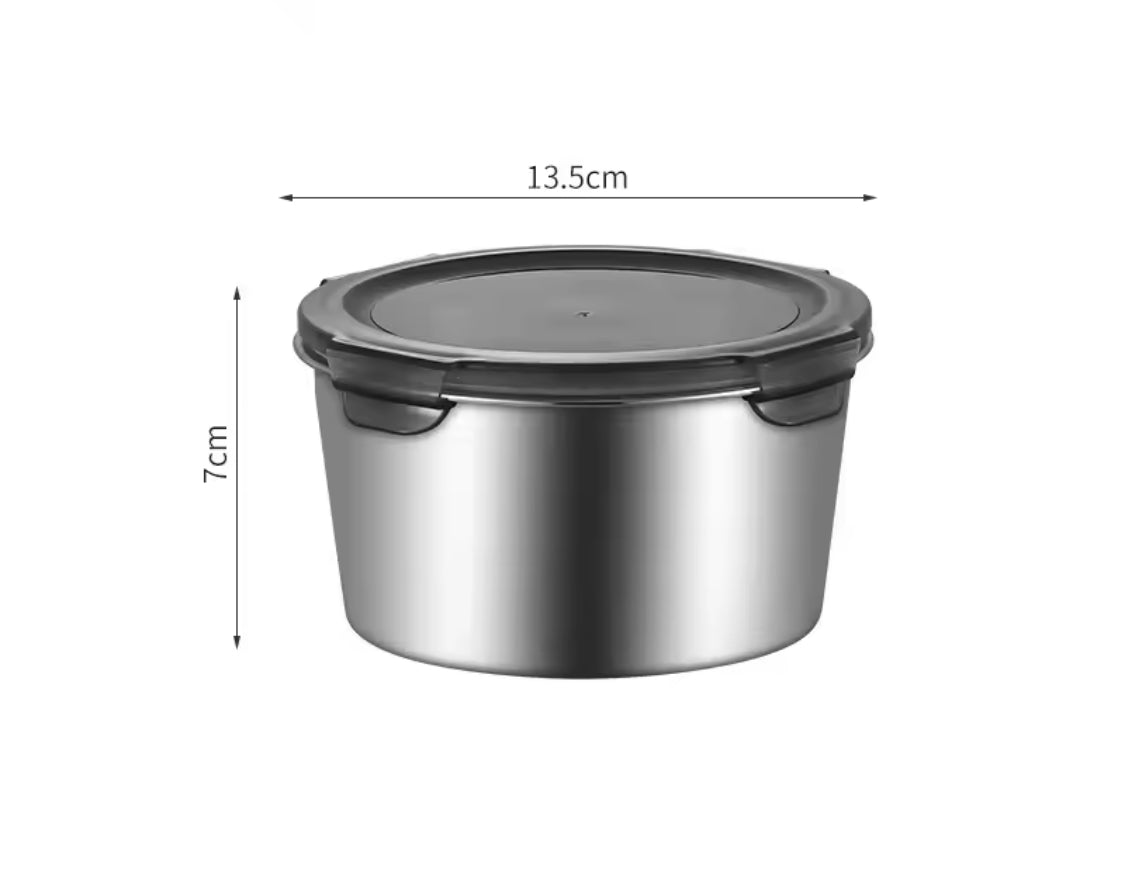 4pcs Stainless Steel Round Food Storage Containers, Kitchen Sealed Leakproof Lunch Box, Portable Picnic Bento Food Storage Box Container 4pcs Stainless Steel Round Food Storage Containers, Kitchen Sealed Leakproof Lunch Box, Portable Picnic Bento Food Storage Box Container